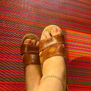 Brown Dansko size 38 wedge sandals